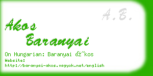 akos baranyai business card